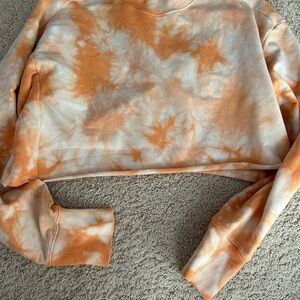 Orange Tie-Dye Cropped Sweatshirt